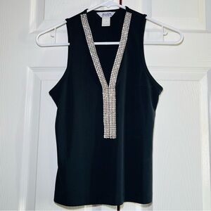 A.B.S. Allen Swartz Black Shirt-Crystals - Size XS